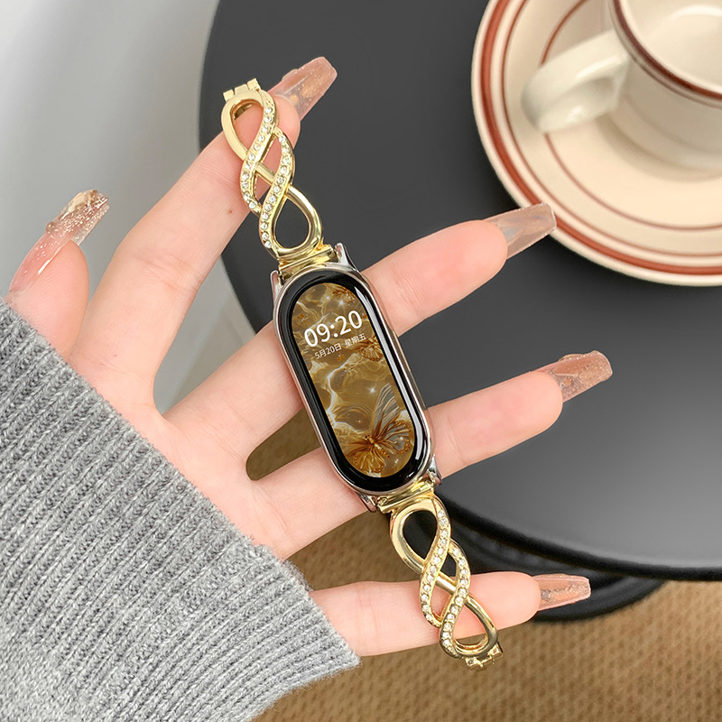 Μεταλλικός ιμάντας Pandora για Mi Band 9, Mi Band 8 Pro, Huawei 9/8, Redmi 4 — μοντέρνος, προσαρμοσμένη συμβατότητα διεπαφής