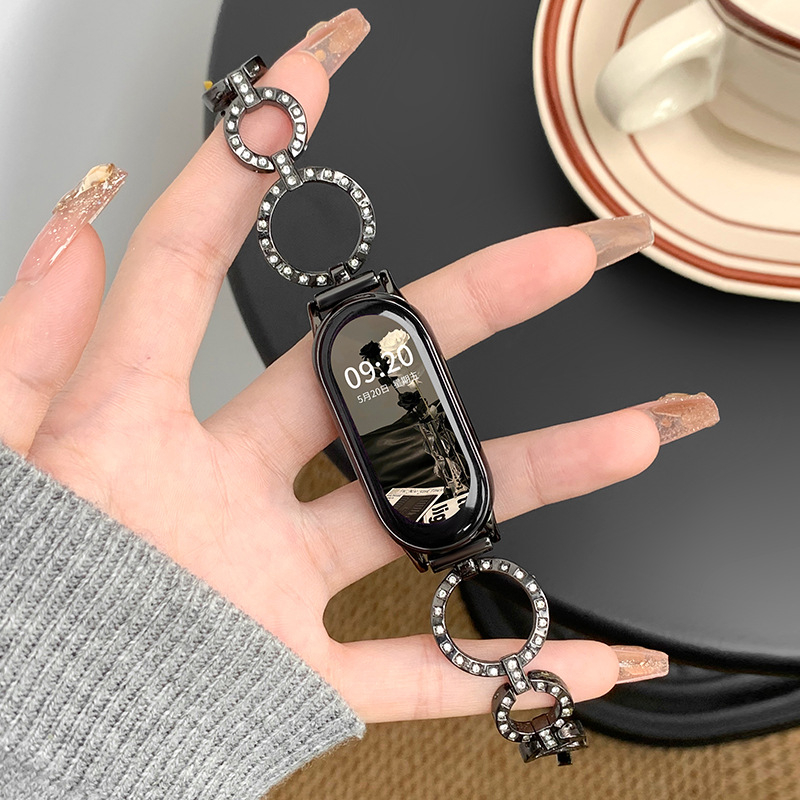 Μεταλλικός ιμάντας Pandora για Mi Band 9, Mi Band 8 Pro, Huawei 9/8, Redmi 4 — μοντέρνος, προσαρμοσμένη συμβατότητα διεπαφής