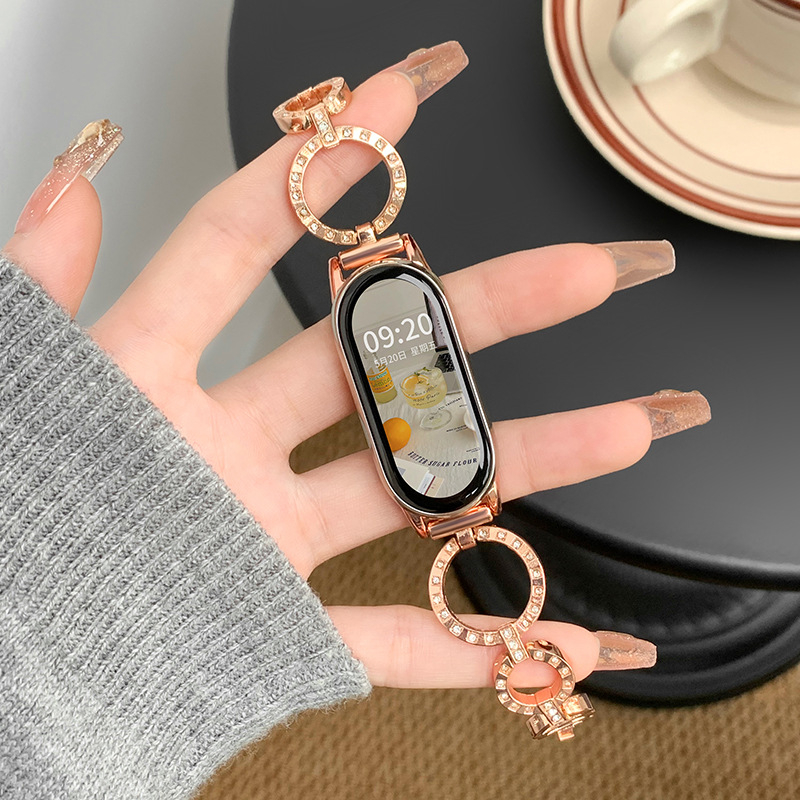 Μεταλλικός ιμάντας Pandora για Mi Band 9, Mi Band 8 Pro, Huawei 9/8, Redmi 4 — μοντέρνος, προσαρμοσμένη συμβατότητα διεπαφής