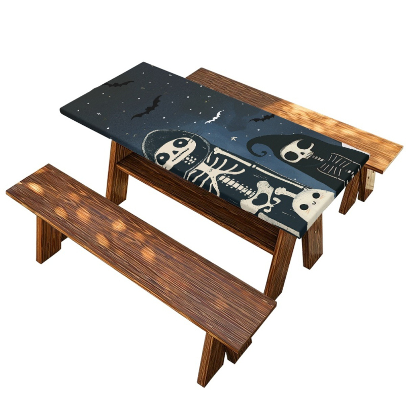 Τραπεζομάντιλο για εξωτερικό ταξίδι φαγητού, εκτύπωση με μοτίβο φάντασμα, ορθογώνιο, ύφασμα Oxford 190T υψηλής πυκνότητας, μοντέρνο μινιμαλιστικό στυλ