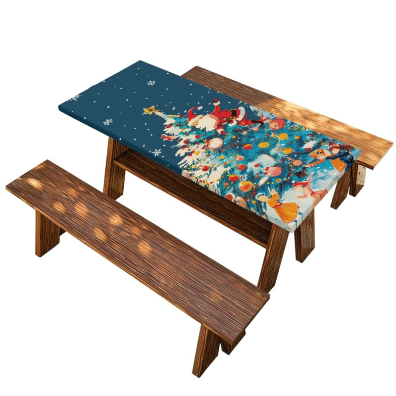 Τραπεζομάντιλο για εξωτερικό ταξίδι φαγητού, εκτύπωση με μοτίβο φάντασμα, ορθογώνιο, ύφασμα Oxford 190T υψηλής πυκνότητας, μοντέρνο μινιμαλιστικό στυλ