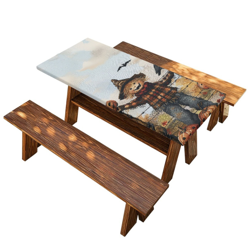 Τραπεζομάντιλο για εξωτερικό ταξίδι φαγητού, εκτύπωση με μοτίβο φάντασμα, ορθογώνιο, ύφασμα Oxford 190T υψηλής πυκνότητας, μοντέρνο μινιμαλιστικό στυλ