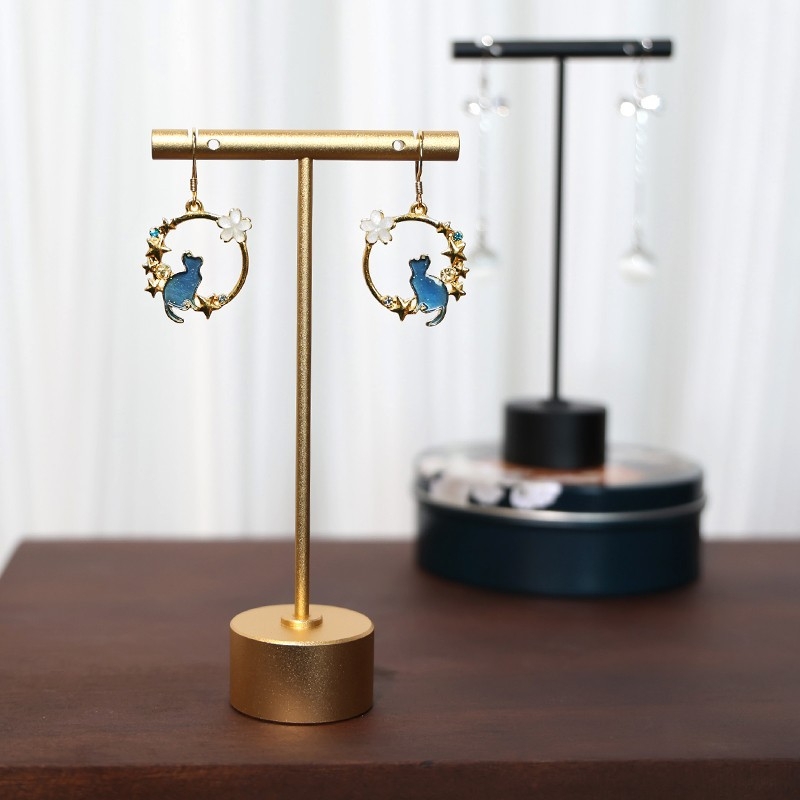 Fülbevaló kiállító állvány, fém, egy darabból álló modell, csempe-stílusú felület, spray-műanyag bevonattal