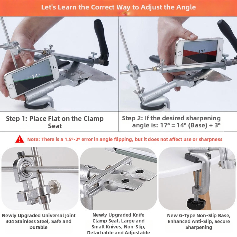 Стойка за заточване на нож, PRO обновено четвърто поколение, фиксиран ъгъл, домашен модел, модел 693728471126