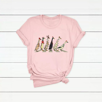 Женска тениска от CVC памук - флорален принт, къс ръкав, кръгло деколте, свободна кройка, уличен хипстър стил