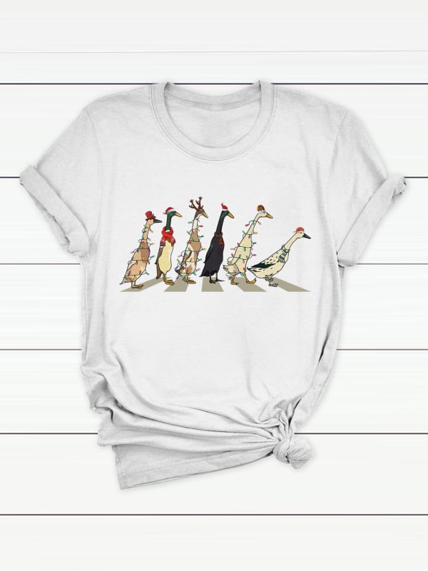 Γυναικείο T-shirt από CVC βαμβάκι - φλοράλ εκτύπωση, κοντά μανίκια, στρογγυλό λαιμό, χαλαρή γραμμή, street hipster στυλ