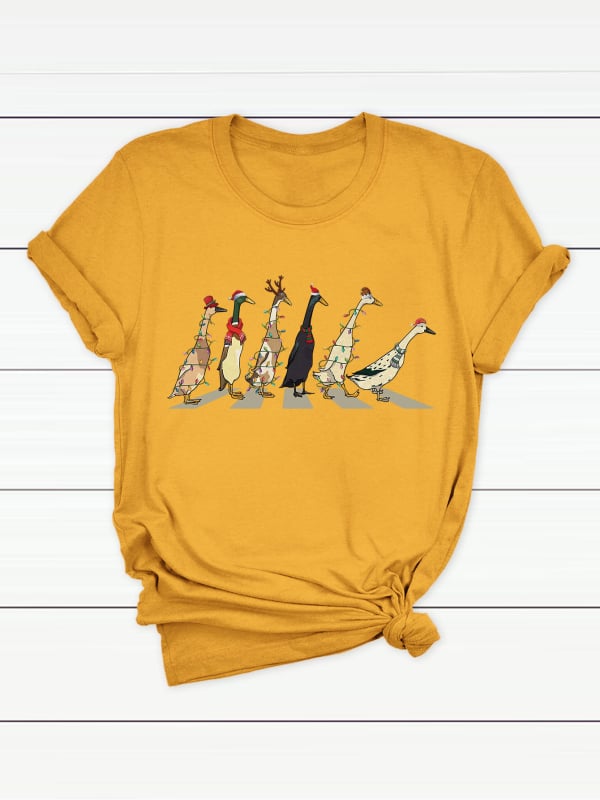 Γυναικείο T-shirt από CVC βαμβάκι - φλοράλ εκτύπωση, κοντά μανίκια, στρογγυλό λαιμό, χαλαρή γραμμή, street hipster στυλ