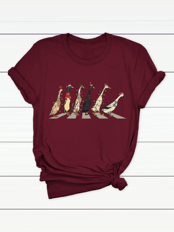 Γυναικείο T-shirt από CVC βαμβάκι - φλοράλ εκτύπωση, κοντά μανίκια, στρογγυλό λαιμό, χαλαρή γραμμή, street hipster στυλ