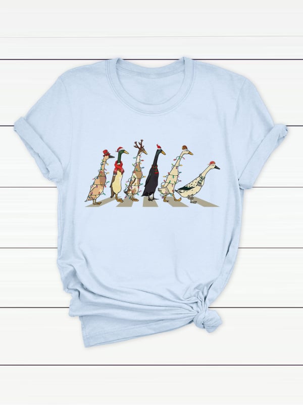 Γυναικείο T-shirt από CVC βαμβάκι - φλοράλ εκτύπωση, κοντά μανίκια, στρογγυλό λαιμό, χαλαρή γραμμή, street hipster στυλ