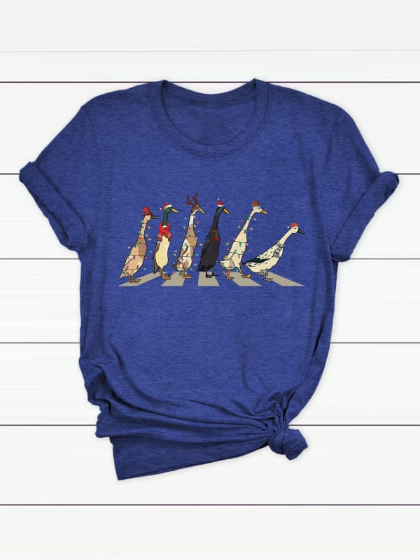 Γυναικείο T-shirt από CVC βαμβάκι - φλοράλ εκτύπωση, κοντά μανίκια, στρογγυλό λαιμό, χαλαρή γραμμή, street hipster στυλ