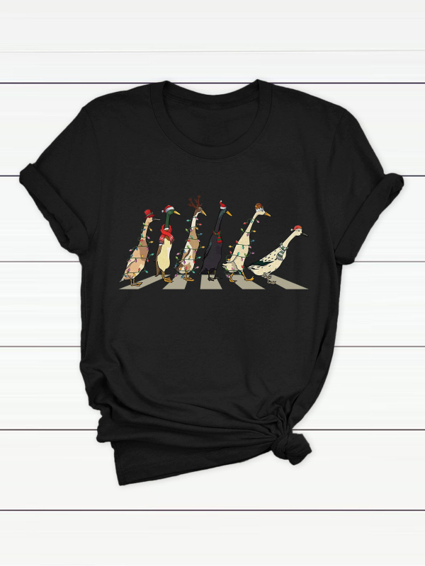 Γυναικείο T-shirt από CVC βαμβάκι - φλοράλ εκτύπωση, κοντά μανίκια, στρογγυλό λαιμό, χαλαρή γραμμή, street hipster στυλ