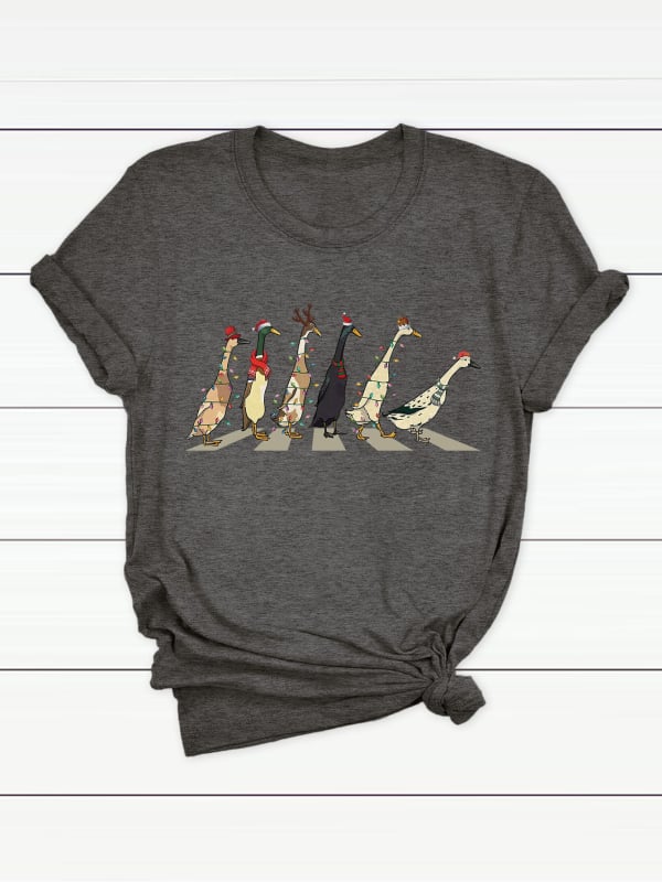 Γυναικείο T-shirt από CVC βαμβάκι - φλοράλ εκτύπωση, κοντά μανίκια, στρογγυλό λαιμό, χαλαρή γραμμή, street hipster στυλ