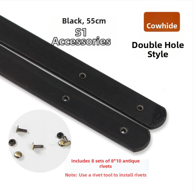 Valódi marhabőr táskarám, kézi fogantyúval, szegecsekkel és lyukakkal, kézzel készített textil DIY táska kiegészítő készlet