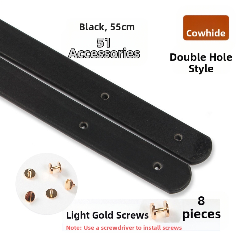 Valódi marhabőr táskarám, kézi fogantyúval, szegecsekkel és lyukakkal, kézzel készített textil DIY táska kiegészítő készlet