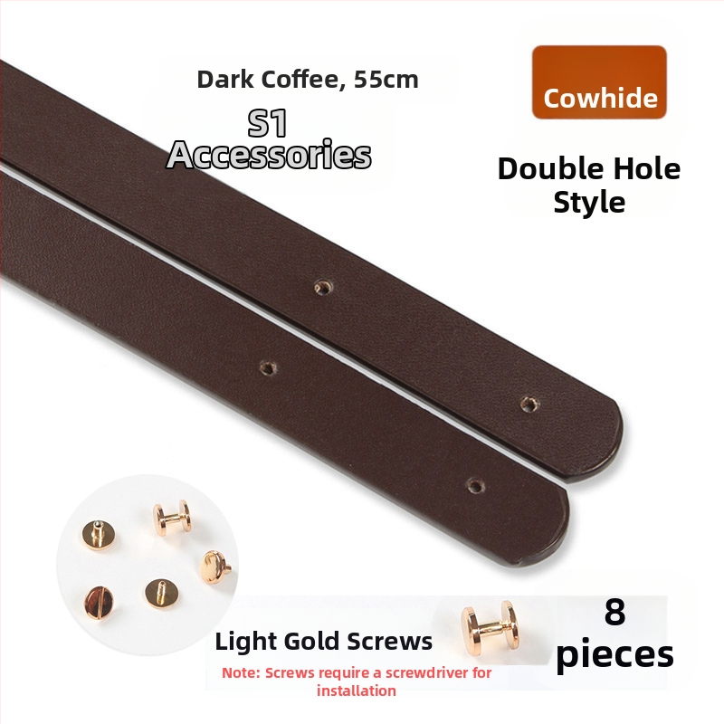 Valódi marhabőr táskarám, kézi fogantyúval, szegecsekkel és lyukakkal, kézzel készített textil DIY táska kiegészítő készlet