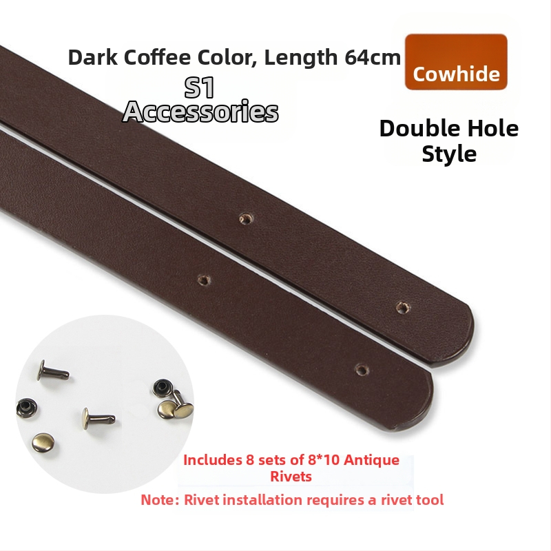 Valódi marhabőr táskarám, kézi fogantyúval, szegecsekkel és lyukakkal, kézzel készített textil DIY táska kiegészítő készlet