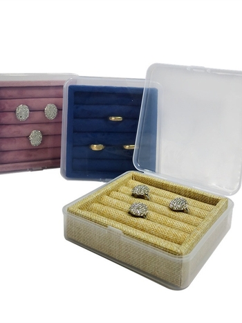 Δίσκος προβολής δαχτυλιδιών με βελούδινο ύφασμα, θήκη για σκουλαρίκια, κουτί αποθήκευσης κοσμημάτων, προστασία από σκόνη, κυκλοφόρησε το χειμώνα του 2024