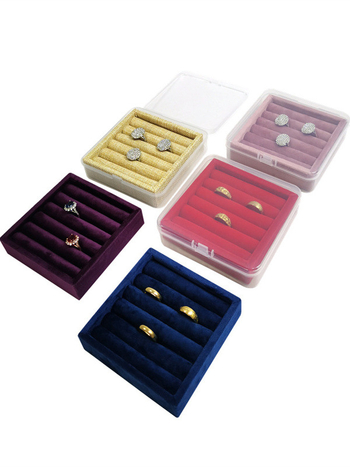 Δίσκος προβολής δαχτυλιδιών με βελούδινο ύφασμα, θήκη για σκουλαρίκια, κουτί αποθήκευσης κοσμημάτων, προστασία από σκόνη, κυκλοφόρησε το χειμώνα του 2024