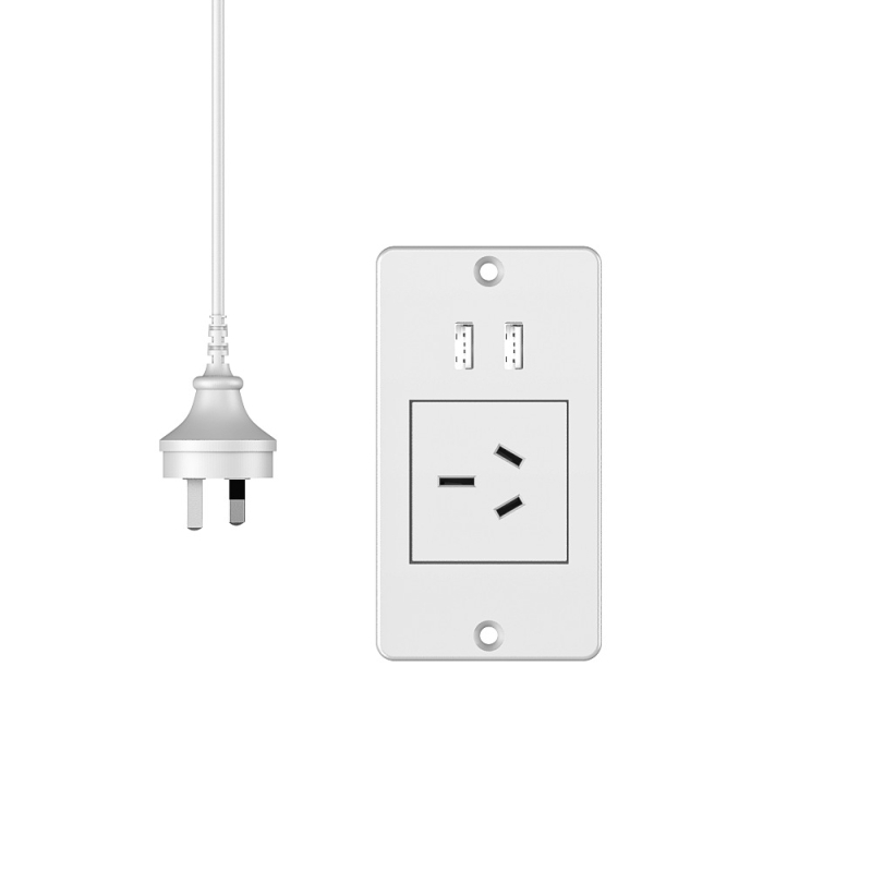 Prelungitor USB încorporat pentru mobilier, standard european, prize multiple cu gestionare a cablurilor (16A, 250V, 4000W)