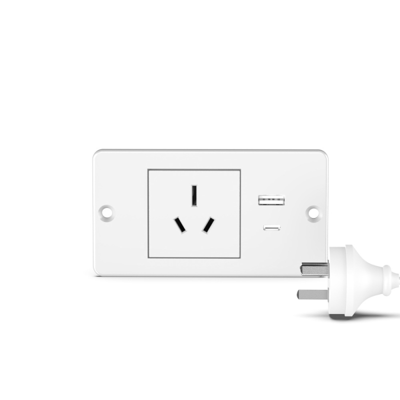Prelungitor USB încorporat pentru mobilier, standard european, prize multiple cu gestionare a cablurilor (16A, 250V, 4000W)