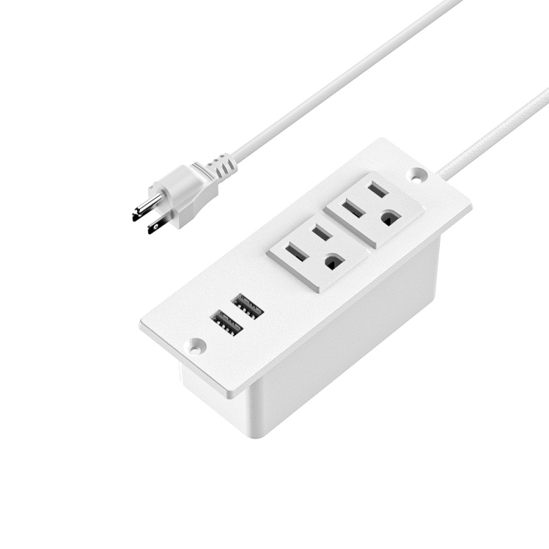 Prelungitor USB încorporat pentru mobilier, standard european, prize multiple cu gestionare a cablurilor (16A, 250V, 4000W)