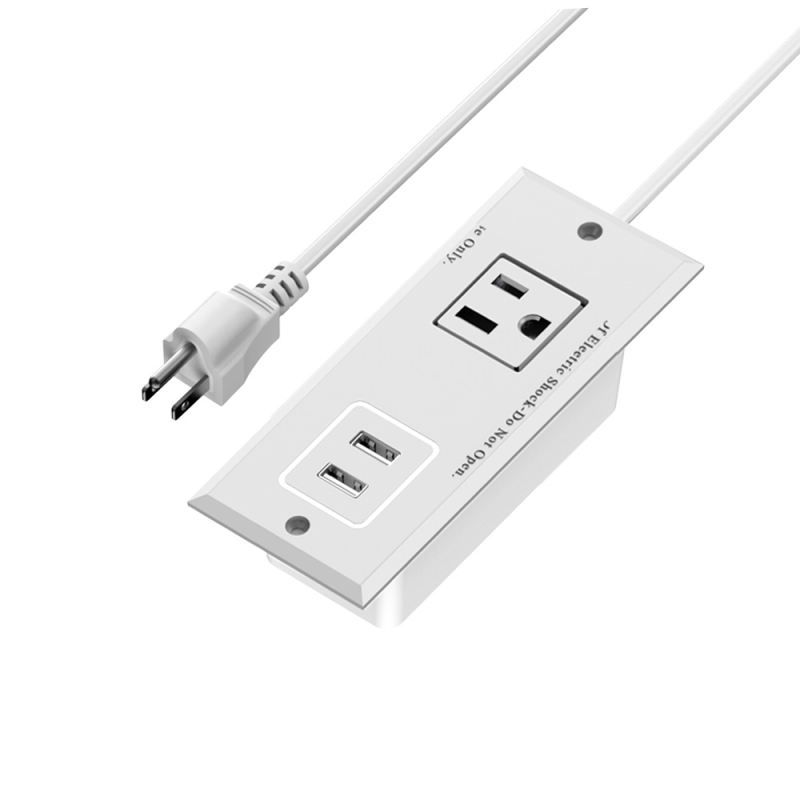 Prelungitor USB încorporat pentru mobilier, standard european, prize multiple cu gestionare a cablurilor (16A, 250V, 4000W)
