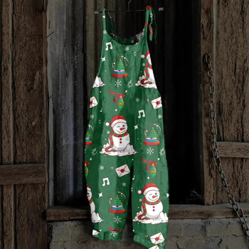 Salopetă damă fără mâneci, talie medie, pantaloni până la gleznă, stil casual japonez/coreean, poliester