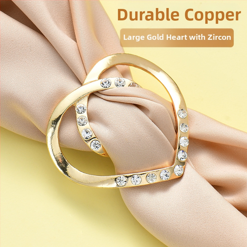 Segė su mazgu kampu, keturių lapų dobilo žiedas daugiafunkciam naudojimui, šilko šalikui sagtis (Pavasaris 2025)