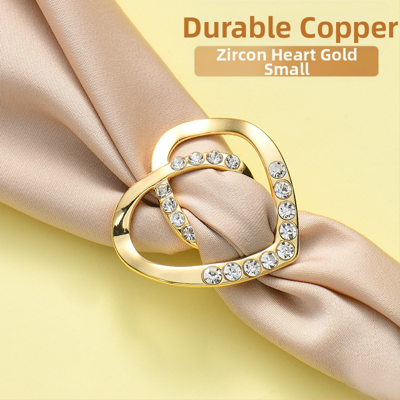 Segė su mazgu kampu, keturių lapų dobilo žiedas daugiafunkciam naudojimui, šilko šalikui sagtis (Pavasaris 2025)