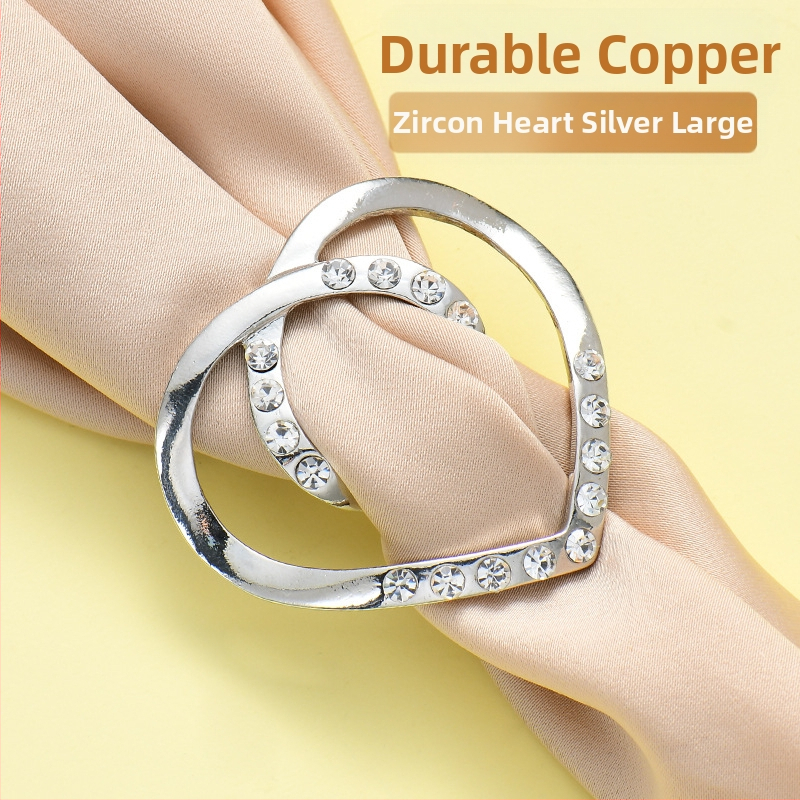 Segė su mazgu kampu, keturių lapų dobilo žiedas daugiafunkciam naudojimui, šilko šalikui sagtis (Pavasaris 2025)