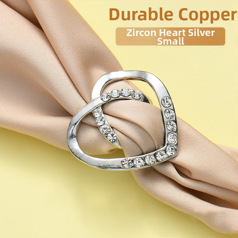 Segė su mazgu kampu, keturių lapų dobilo žiedas daugiafunkciam naudojimui, šilko šalikui sagtis (Pavasaris 2025)