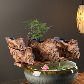 Κεραμικός διακοσμητικός νερού για ενυδρείο με θήκη υλικών φιλτραρίσματος — επιφάνεια ημι-χειροποίητη, στυλ γαλλικό αγροτικό