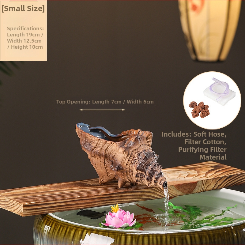 Κεραμικός διακοσμητικός νερού για ενυδρείο με θήκη υλικών φιλτραρίσματος — επιφάνεια ημι-χειροποίητη, στυλ γαλλικό αγροτικό