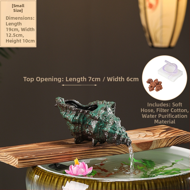 Κεραμικός διακοσμητικός νερού για ενυδρείο με θήκη υλικών φιλτραρίσματος — επιφάνεια ημι-χειροποίητη, στυλ γαλλικό αγροτικό