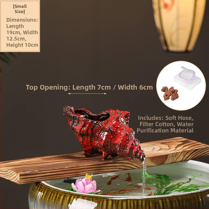 Κεραμικός διακοσμητικός νερού για ενυδρείο με θήκη υλικών φιλτραρίσματος — επιφάνεια ημι-χειροποίητη, στυλ γαλλικό αγροτικό