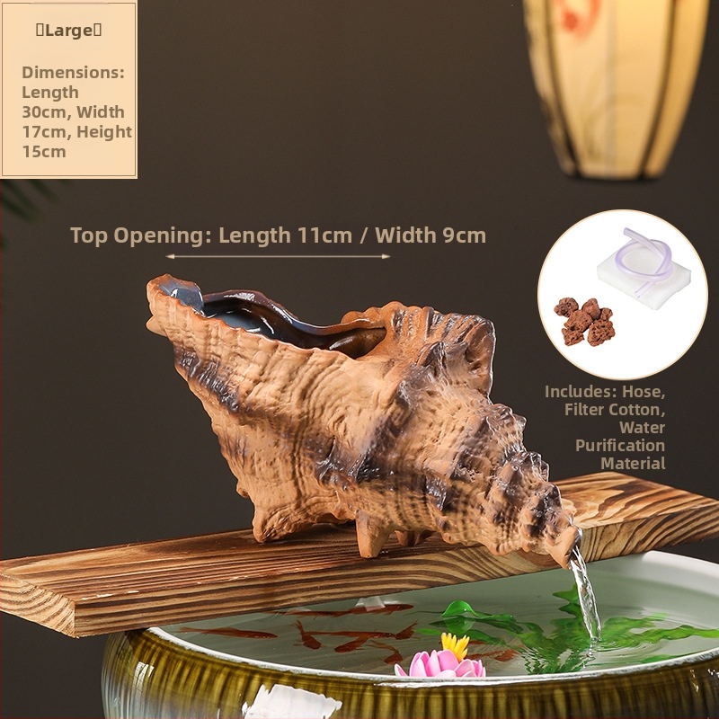 Κεραμικός διακοσμητικός νερού για ενυδρείο με θήκη υλικών φιλτραρίσματος — επιφάνεια ημι-χειροποίητη, στυλ γαλλικό αγροτικό