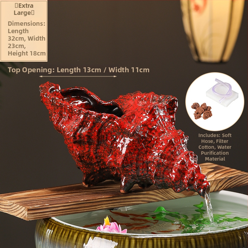 Κεραμικός διακοσμητικός νερού για ενυδρείο με θήκη υλικών φιλτραρίσματος — επιφάνεια ημι-χειροποίητη, στυλ γαλλικό αγροτικό