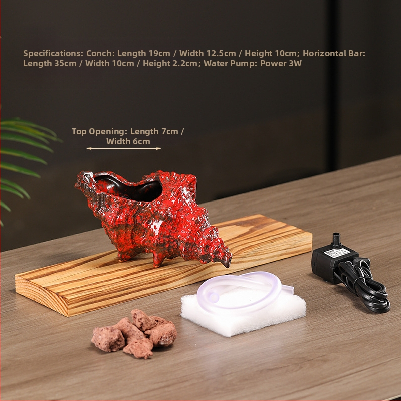 Κεραμικός διακοσμητικός νερού για ενυδρείο με θήκη υλικών φιλτραρίσματος — επιφάνεια ημι-χειροποίητη, στυλ γαλλικό αγροτικό