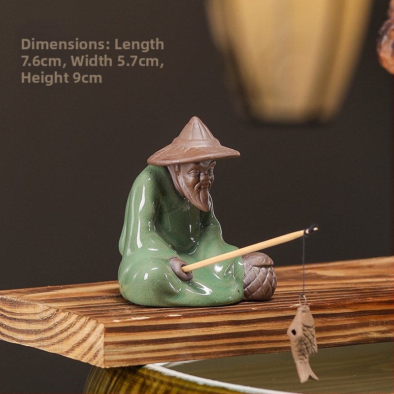 Κεραμικός διακοσμητικός νερού για ενυδρείο με θήκη υλικών φιλτραρίσματος — επιφάνεια ημι-χειροποίητη, στυλ γαλλικό αγροτικό