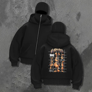 Ανδρικό φούτερ με κουκούλα από φλίς, πουλόβερ, άνετη γραμμή, πολυεστέρας 91-96%