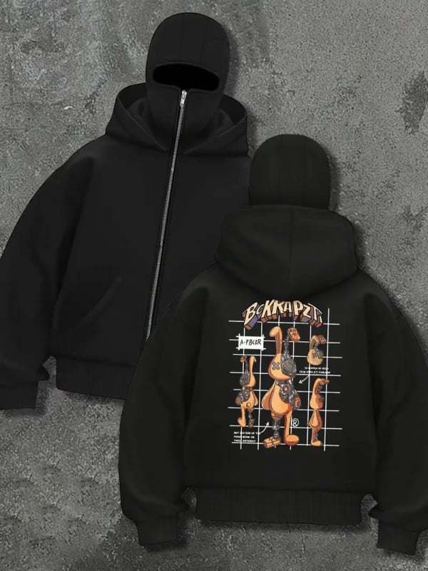 Ανδρικό φούτερ με κουκούλα από φλίς, πουλόβερ, άνετη γραμμή, πολυεστέρας 91-96%