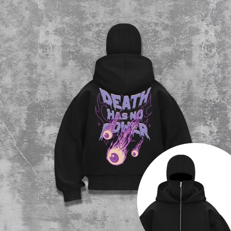 Férfi kapucnis fleeces pulóver, laza szabás, poliészter 91-96%