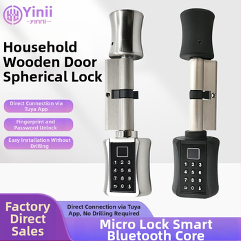 Yingni Yn45 Έξυπνο Bluetooth κλείδωμα πόρτας – Ανοξείδωτο, εσωτερική ξύλινη πόρτα, ξεκλείδώνει με αποτύπωμα, κωδικό, κάρτα και εφαρμογή