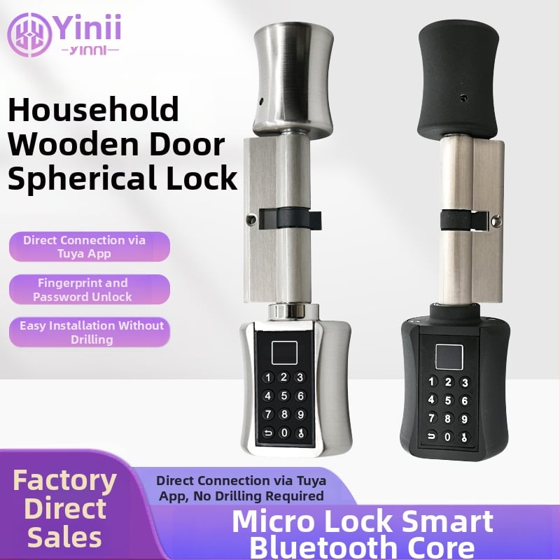 Yingni Yn45 Έξυπνο Bluetooth κλείδωμα πόρτας – Ανοξείδωτο, εσωτερική ξύλινη πόρτα, ξεκλείδώνει με αποτύπωμα, κωδικό, κάρτα και εφαρμογή