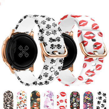 Силиконова каишка с принт за Samsung Galaxy Watch6/5/4 – спортен стил, пиново закопчаване, 18 г