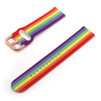 Силиконова каишка с принт за Samsung Galaxy Watch6/5/4 – спортен стил, пиново закопчаване, 18 г