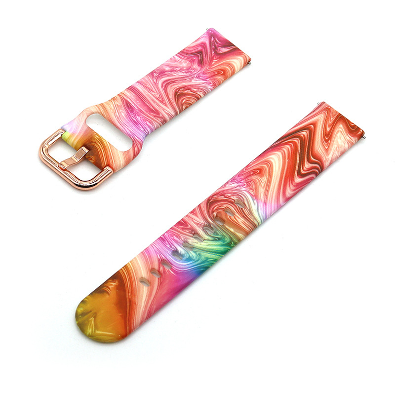 Λουράκι σιλικόνης με εκτύπωση για Samsung Galaxy Watch6/5/4 – αθλητικό στυλ, πόρπη με ακίδα, 18 g