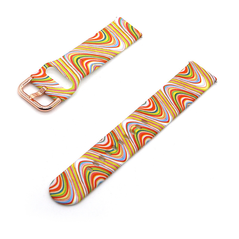 Λουράκι σιλικόνης με εκτύπωση για Samsung Galaxy Watch6/5/4 – αθλητικό στυλ, πόρπη με ακίδα, 18 g