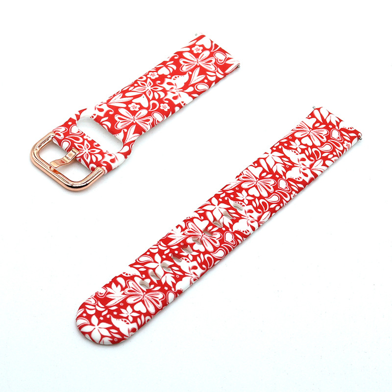 Λουράκι σιλικόνης με εκτύπωση για Samsung Galaxy Watch6/5/4 – αθλητικό στυλ, πόρπη με ακίδα, 18 g