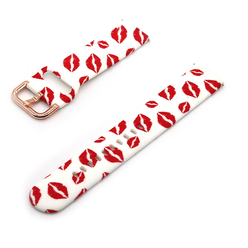 Λουράκι σιλικόνης με εκτύπωση για Samsung Galaxy Watch6/5/4 – αθλητικό στυλ, πόρπη με ακίδα, 18 g